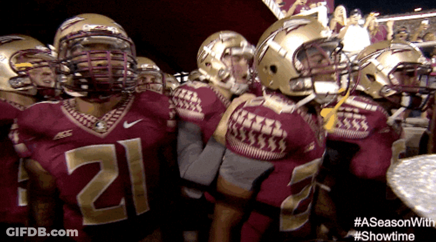 Florida State Team Hug And Jump GIF