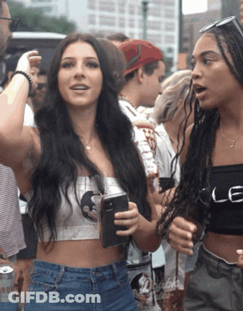 Florida State Woman Fans Doing The Hand Motion GIF