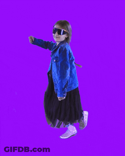 Floss Dancing Kid Purple Screen GIF