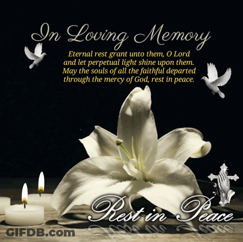 Flower And Candles In Loving Memory Rest In Peace GIF