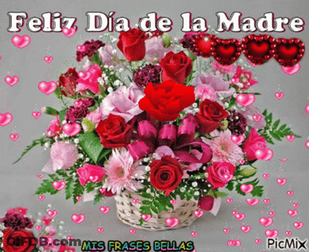 Flower Basket Feliz Dia De Las Madres Amiga GIF