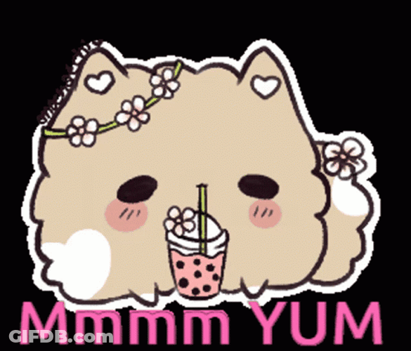 Flower Bubble Boba Tea GIF