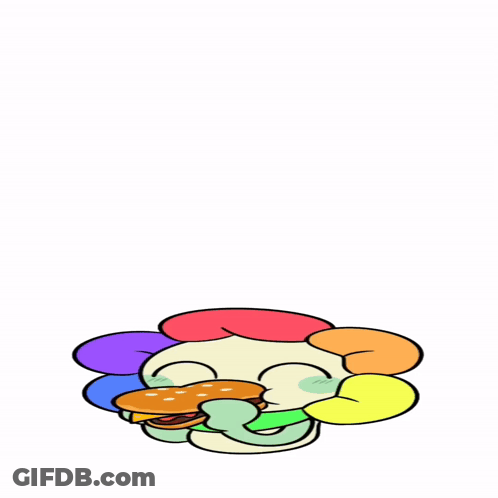 Flower Eating Cheeseburger GIF