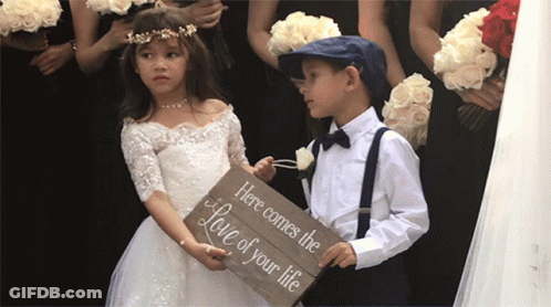 Flower Girl Ring Bearer Love Of Your Life Sign GIF