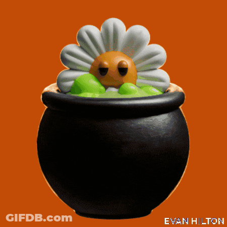 Flower In Cauldron With Evan Hilton GIF