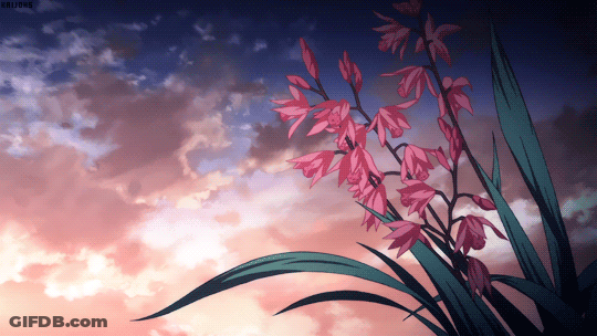 Flower Swaying Anime Scenery GIF