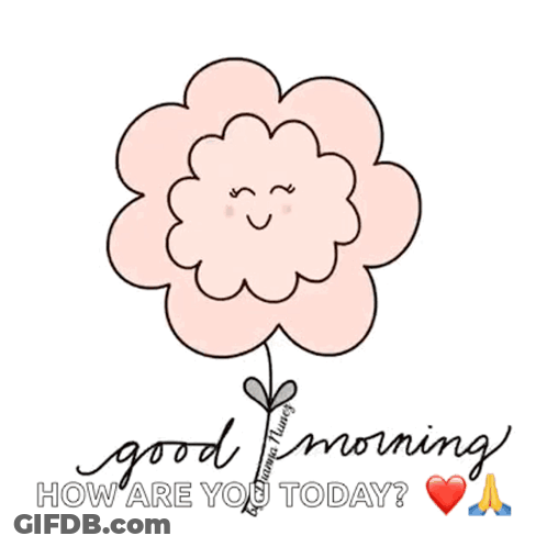 Flower With Face Saying Good Morning GIF