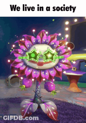 Flower With Sunglasses We Live In A Society GIF