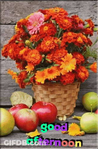 Flowers And Apples Good Afternoon GIF