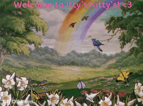 Flowers And Butterflies Welcome Sign GIF