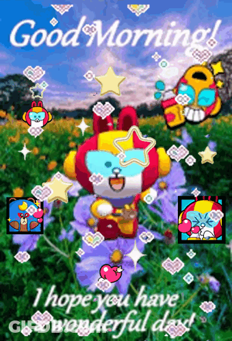 Flowers And Mountains Good Morning GIF