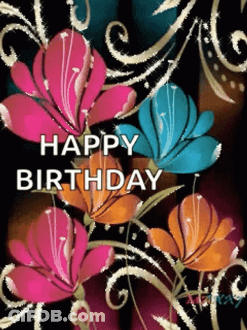 Flowers Birthday Queen GIF