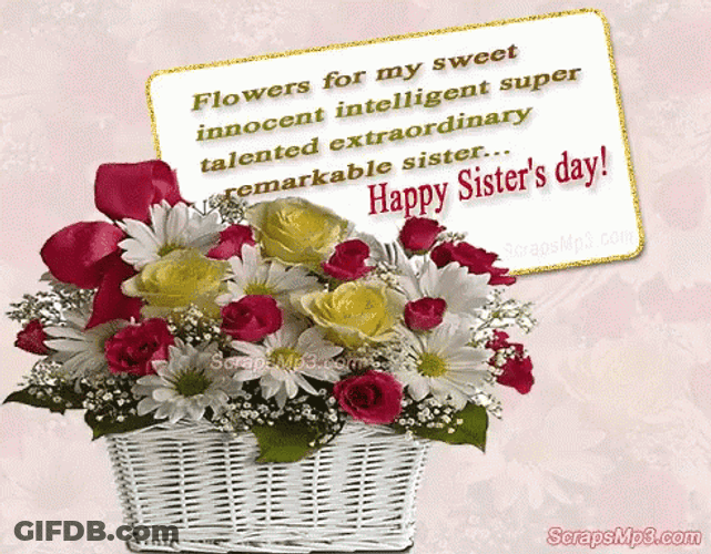 Flowers For My Sister On Sister Day GIF