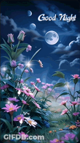 Flowers Saying Good Night GIF