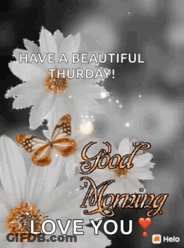 Flowers With Butterflies Have A Beautiful Thursday Good Morning Love You GIF