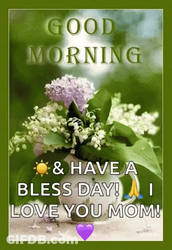 Flowers With Good Morning Bless Mom GIF