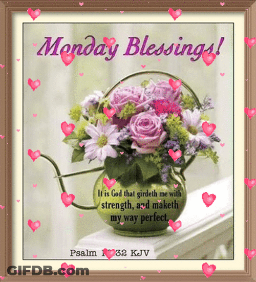 Flowery Message For Blessed Monday GIF