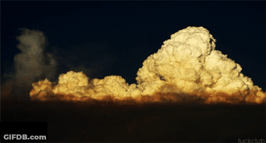 Flowing Sea Of Volcanic Clouds GIF