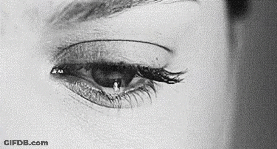 Flowing Tears Monochromatic Eyes GIF