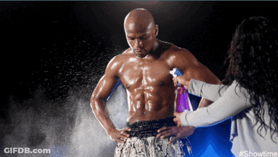 Floyd Mayweather Being Sprayed With Water GIF