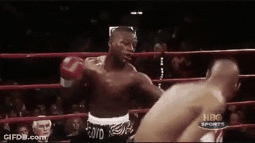 Floyd Mayweather Causing Opponent To Kneel GIF
