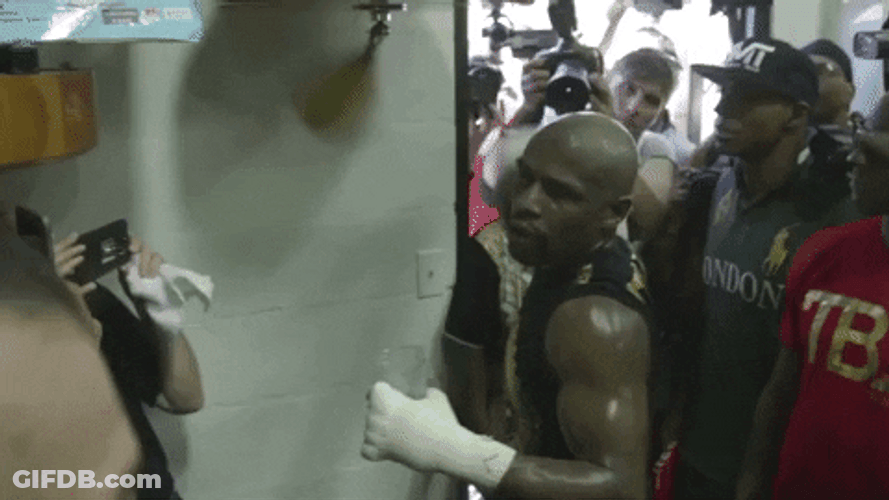 Floyd Mayweather Hitting Small Punching Bag GIF