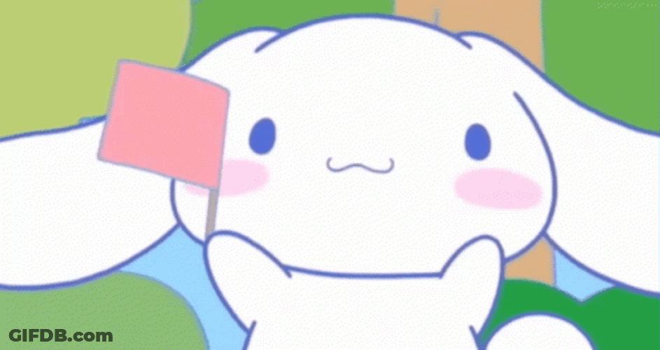Fluffy Cinnamoroll Waving Flag GIF