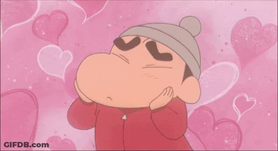 Fluffy Crayon Shin Chan In Love GIF