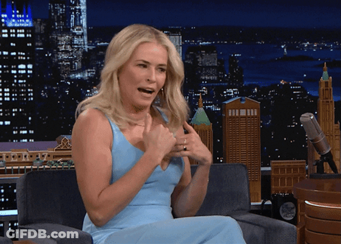 Flustered Chelsea Handler Fanning Herself GIF