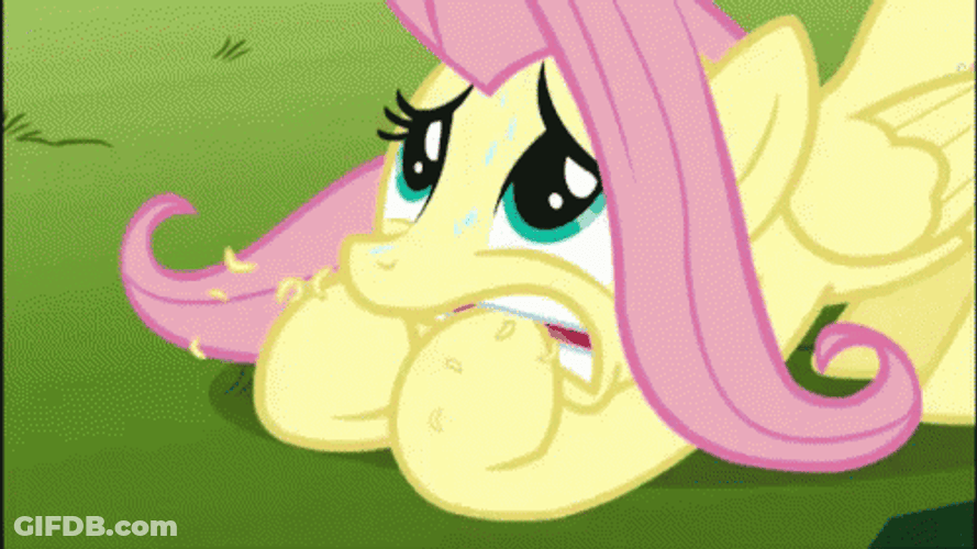 Fluttershy Adorable Scare Nail Biting GIF