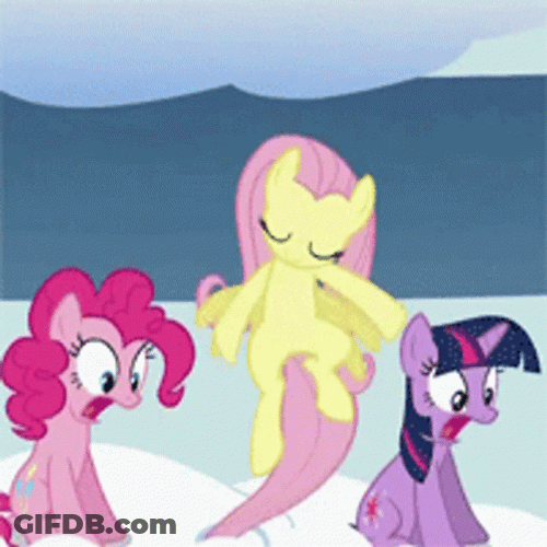 Fluttershy Cheerfully Jumping GIF