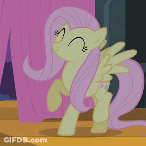 Fluttershy Happy Stomping GIF