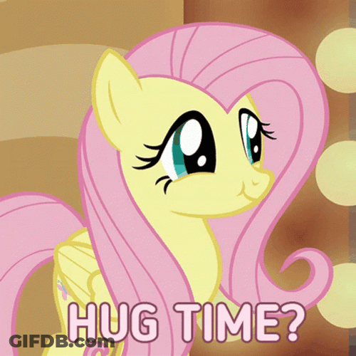 Fluttershy Hug Time Mlp GIF