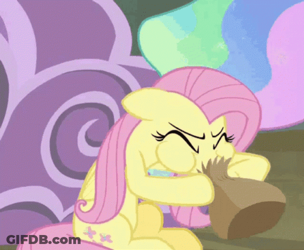 Fluttershy Hyperventilating GIF