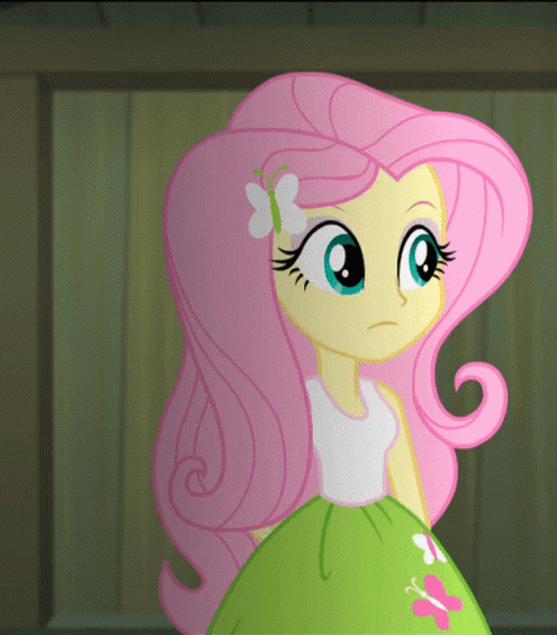 Fluttershy In A Green Skirt GIF