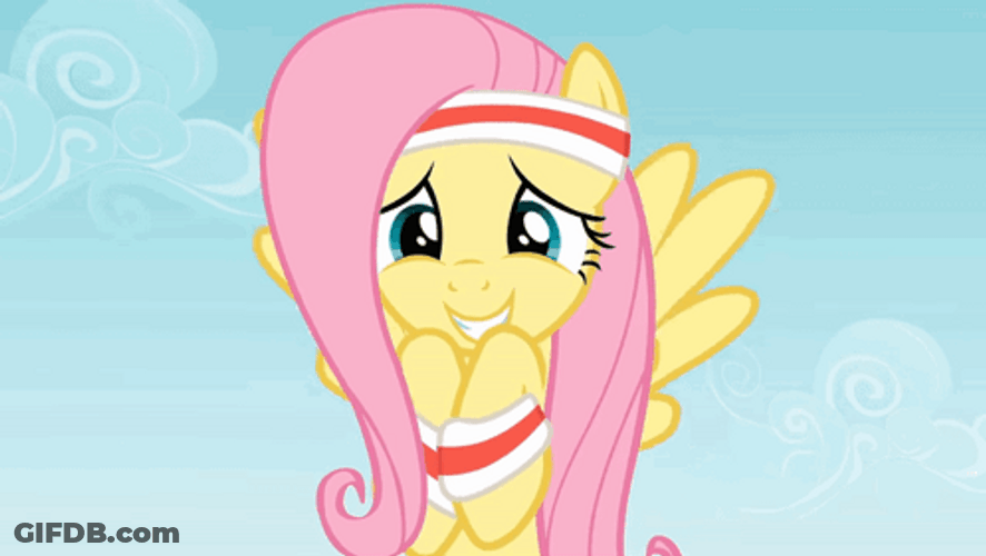Fluttershy In Work Out Get Up GIF