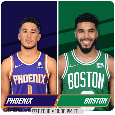 Flyer For Basketball Game Phoenix Vs Boston GIF