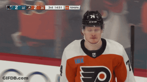 Flyers Mascot Holding Scarf In Front Of Crowd GIF