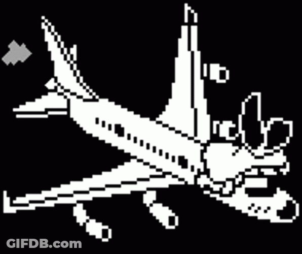 Flying Airplane Aeroplane Pixel GIF