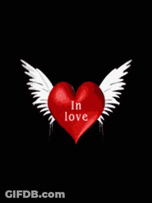 Flying Animated Heart In Love GIF