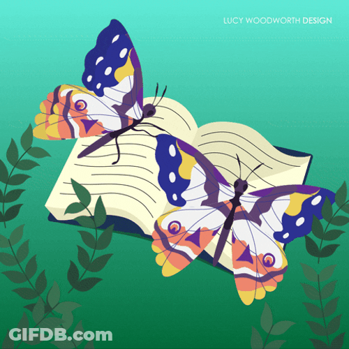 Flying Butterfly Art Illustration Note Book GIF