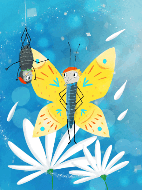 Flying Butterfly Spring Spider GIF