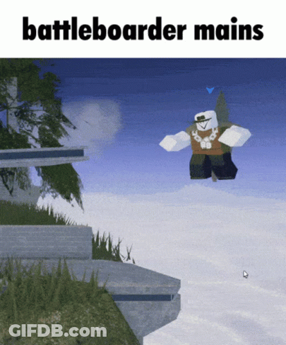 Flying Cartoon With Battleboarder Mains Text GIF