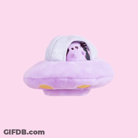 Flying Cat In UFO GIF