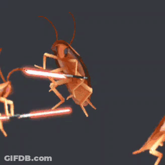 Flying Cockroach With Light From Mouth GIF