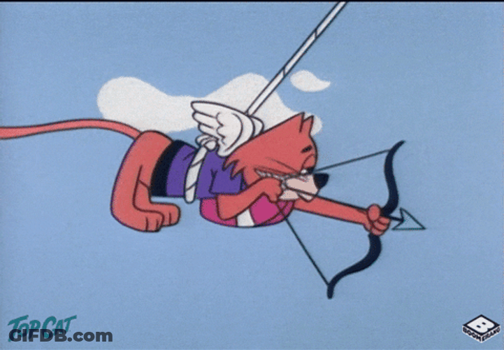 Flying Cupid Top Cat GIF