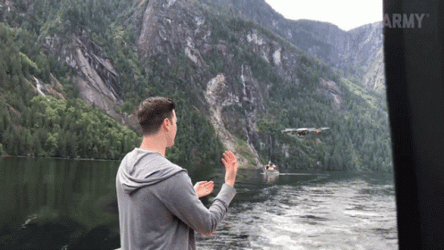 Flying Drone In The River GIF