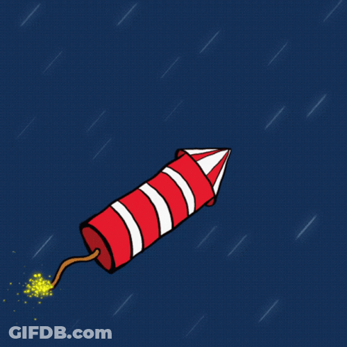 Flying Firecracker Object GIF