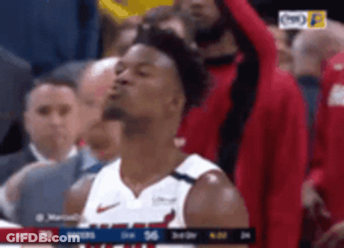 Flying Kiss Jimmy Butler Miami Heat GIF