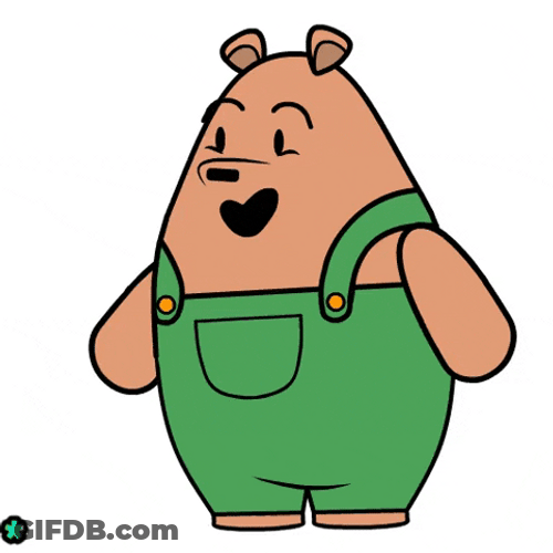 Flying Kiss Pants Bear GIF